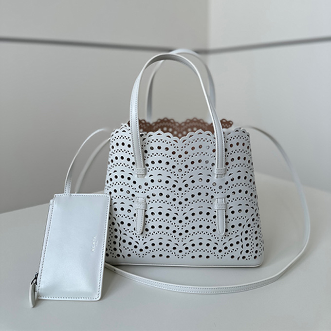 alaïa mina 20 laser cut tote handbag